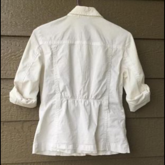 J. Crew stretch white spring women’s jacket, size 2 - Picture 3 of 5